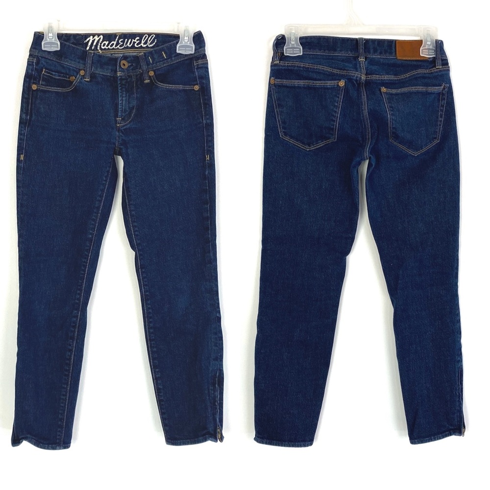 Madewell Denim Dark Skinny Crop Jeans Ankle Zipper